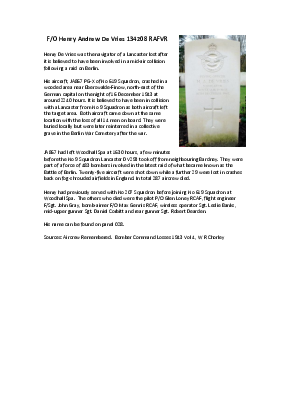 A preview of a PDF biography for de Vries, Henry Andrew